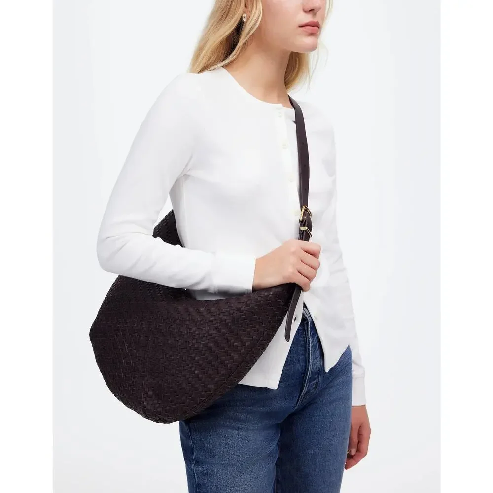 Madewell Women's The Essential Curve Shoulder Bag Coffee Bean One Size NWT